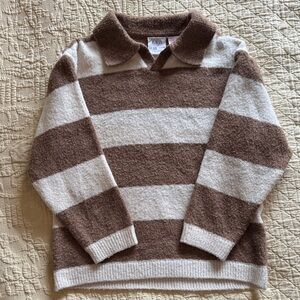 Zara Boys Brown and Cream Striped Sweater